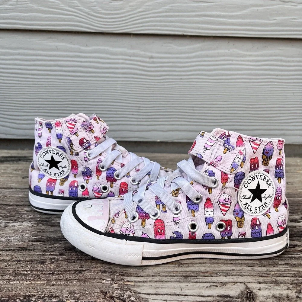 Converse Chuck Taylor Kids Size 11 Pink Good Ice Cream Popsicle High Top Sneaker